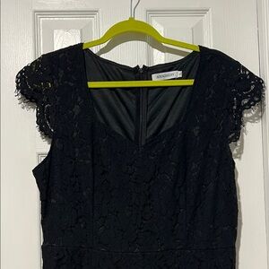 Moon River Black Lace Midi Dress